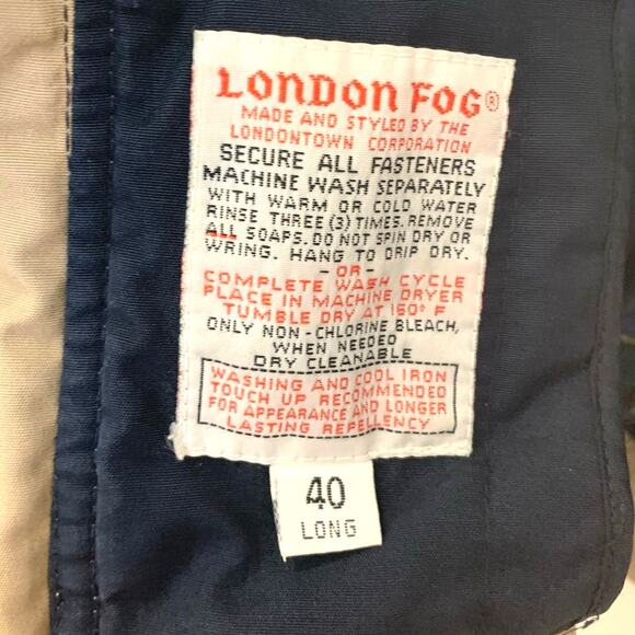 London Fog Bomber Jacket 40L Mens Gray Rain Removable Plaid Flannel Lining Zip - Picture 5 of 14